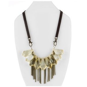 NEW Adia Kibur Colorado Lucite & Leather Necklace